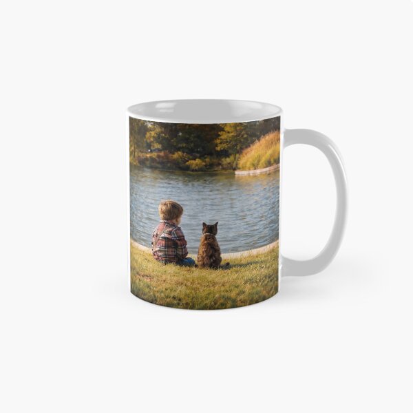 Item preview, Boy and cat by the lake designed and sold by donchago.