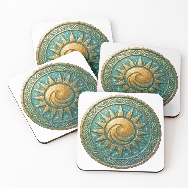 Item preview, A gold and blue sun symbol on transparent background designed and sold by Creative88Art.