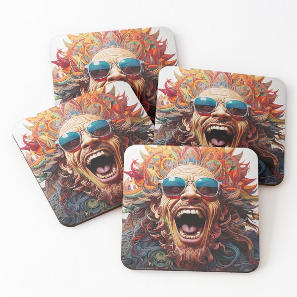 Item preview, Psychedelic Scream – Colorful Surreal Face with Sunglasses designed and sold by Dominik1994.