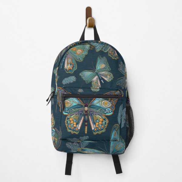Item preview, Ornate Teal and Gold Embroidered Butterfly Pattern designed and sold by pinkal.