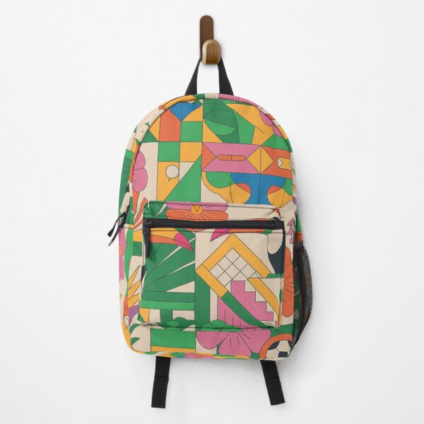 Item preview, Vibrant Geometric Tropical Pattern – Colorful Toucans, Flowers & Brazilian Carnival Vibes designed and sold by Midnight Veil Designs.