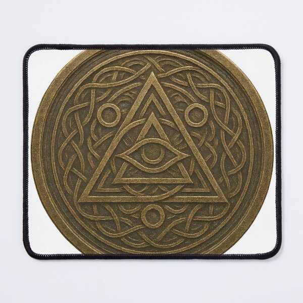 Item preview, An ancient bronze medallion with intricate Celtic knotwork on transparent background designed and sold by Creative88Art.