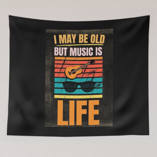 Item preview, I May Be Old But Music Is Life Vintage Retro Music Lover Design designed and sold by Joyful-Pixel.