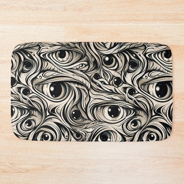 Item preview, Abstract Calligraphic Swirls and Mystical Eyes Pattern designed and sold by pinkal.