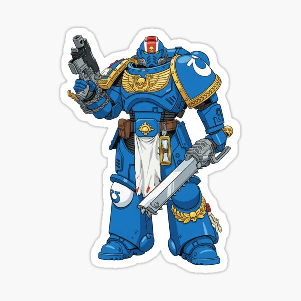 Ultramarine Lieutenant Titus Sticker Warhammer 40K Fan Art Sticker