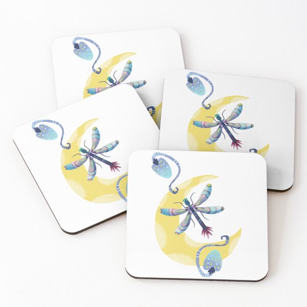 Item preview, Mystical Moon and Starlit Dragonfly Illustration designed and sold by FaliushART.