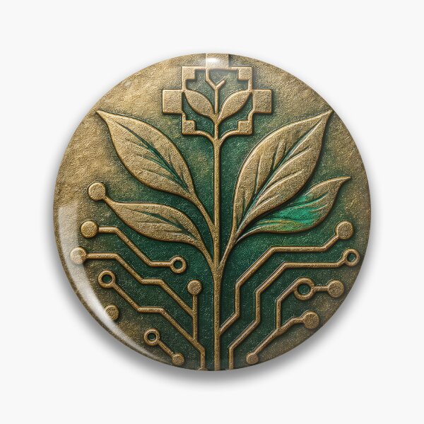 Item preview, A gold coin with a plant design on transparent background designed and sold by Creative88Art.