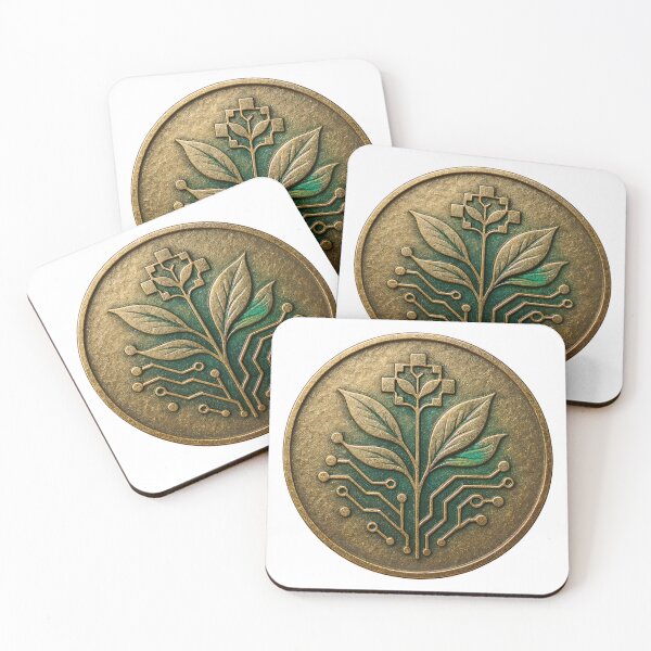 Item preview, A gold coin with a plant design on transparent background designed and sold by Creative88Art.
