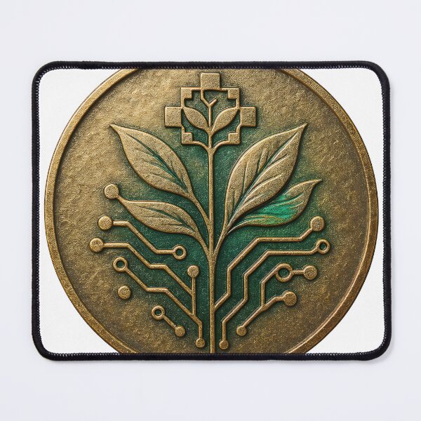 Item preview, A gold coin with a plant design on transparent background designed and sold by Creative88Art.