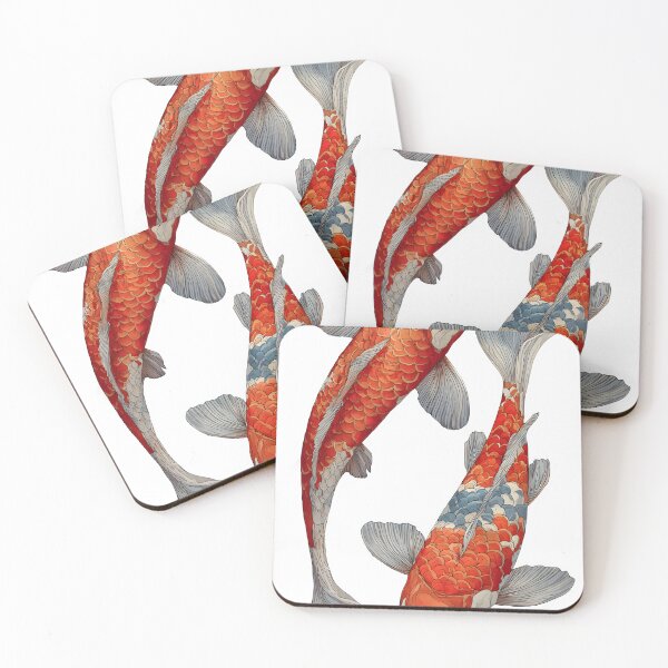 Item preview, Cute Koi Fish Duo Swimming Illustration | Minimal Japanese Aesthetic Art designed and sold by ayatstudio.