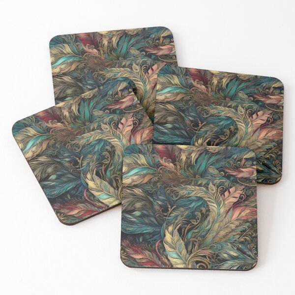 Item preview, Intricate Feathers in Jewel Tones designed and sold by pinkal.