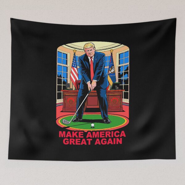 Item preview, Make America Great Again Trump Playing Golf Oval Office designed and sold by plushism.