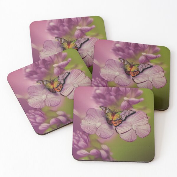 Item preview, Colorful Butterfly Beauty on soft lavender blooms in dreamy nature art style designed and sold by FotoworldEdel.