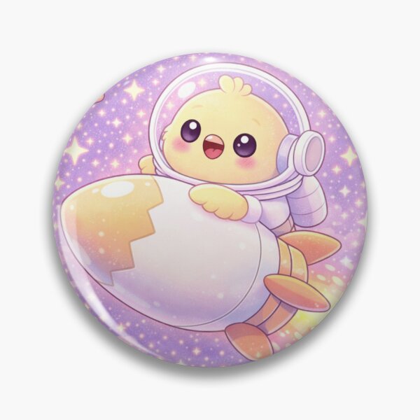 Item preview, Kawaii Chick in Egg Rocket – Cute Space Chick designed and sold by p-frosty-design.