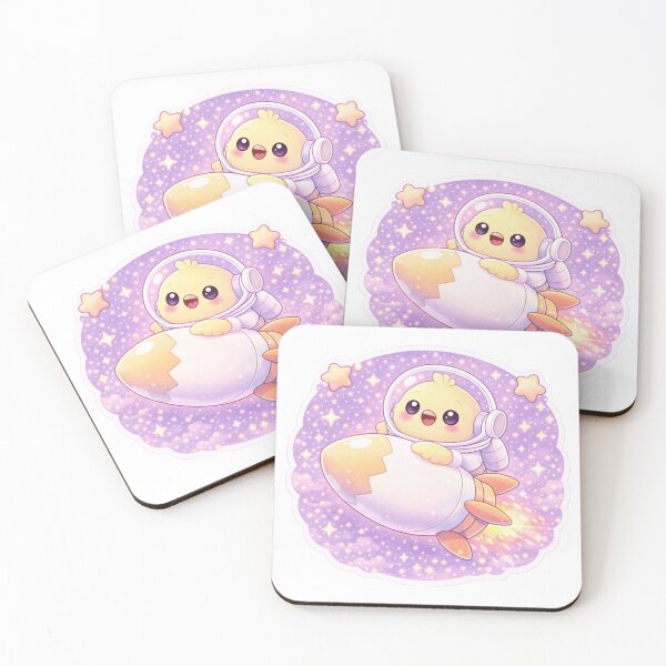 Item preview, Kawaii Chick in Egg Rocket – Cute Space Chick designed and sold by p-frosty-design.