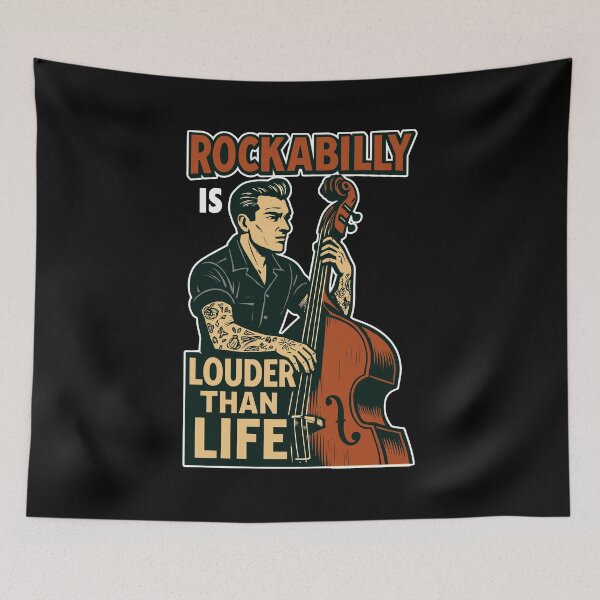 Item preview, Rockabilly Double Bass: 50s Musician & Tattoo Art designed and sold by Pineapple-Tree.