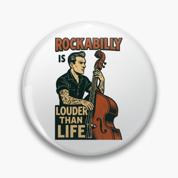 Item preview, Rockabilly Double Bass: 50s Musician & Tattoo Art designed and sold by Pineapple-Tree.