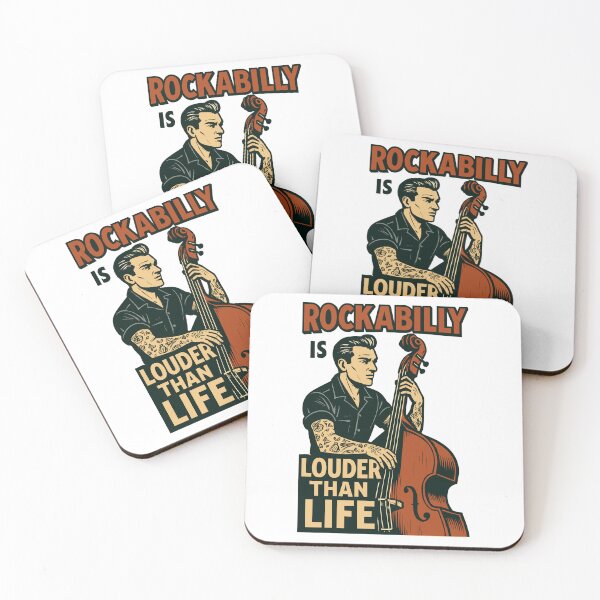 Item preview, Rockabilly Double Bass: 50s Musician & Tattoo Art designed and sold by Pineapple-Tree.