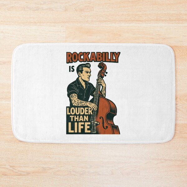 Item preview, Rockabilly Double Bass: 50s Musician & Tattoo Art designed and sold by Pineapple-Tree.