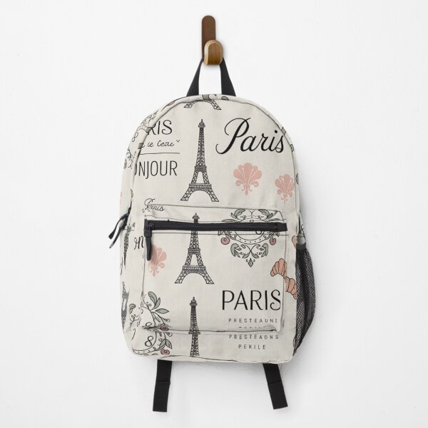 Item preview, Elegant Parisian Seamless Pattern – Eiffel Tower, Fleur de Lis & Vintage French Typography designed and sold by Midnight Veil Designs.