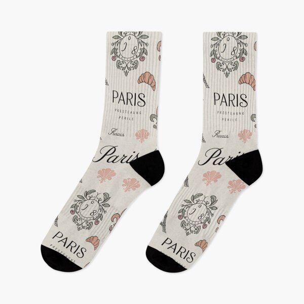 Item preview, Elegant Parisian Seamless Pattern – Eiffel Tower, Fleur de Lis & Vintage French Typography designed and sold by Midnight Veil Designs.