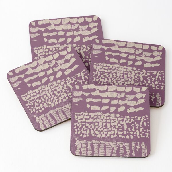 Item preview, Three Grains Textured Monoprint - Beet + Dove designed and sold by Irene Estelle.