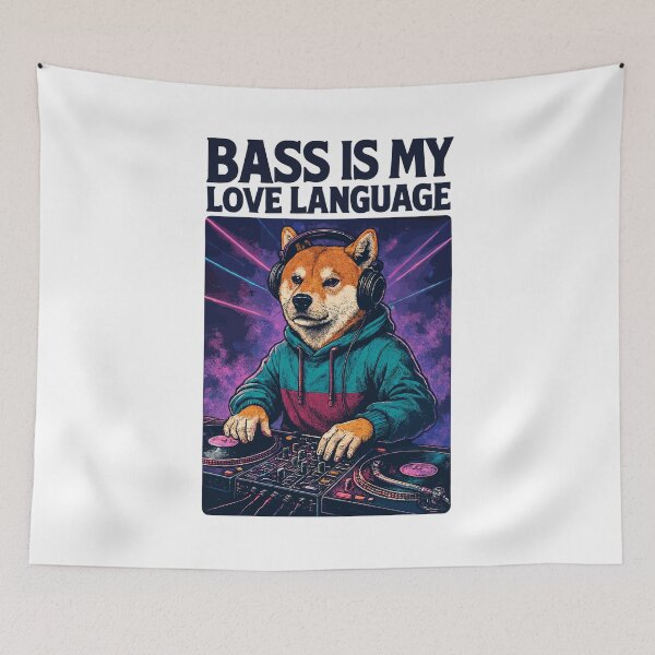 Item preview, Shiba Inu DJ – Bass Is My Love Language designed and sold by Pineapple-Tree.