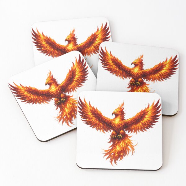 Item preview, Blazing Phoenix – Majestic Firebird with Outstretched Wings Design designed and sold by RolMerch.
