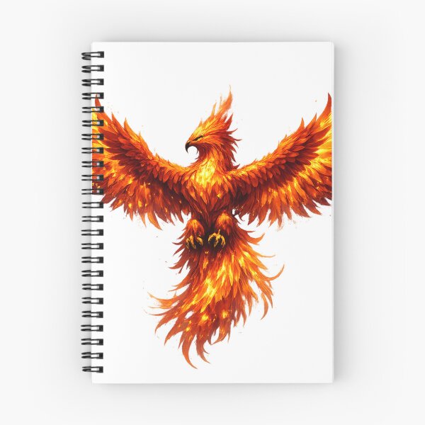 Item preview, Blazing Phoenix – Majestic Firebird with Outstretched Wings Design designed and sold by RolMerch.