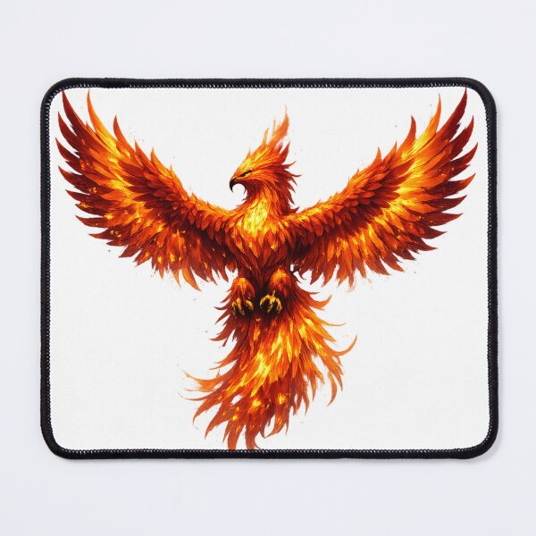 Item preview, Blazing Phoenix – Majestic Firebird with Outstretched Wings Design designed and sold by RolMerch.