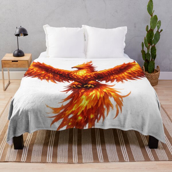 Item preview, Blazing Phoenix – Majestic Firebird with Outstretched Wings Design designed and sold by RolMerch.
