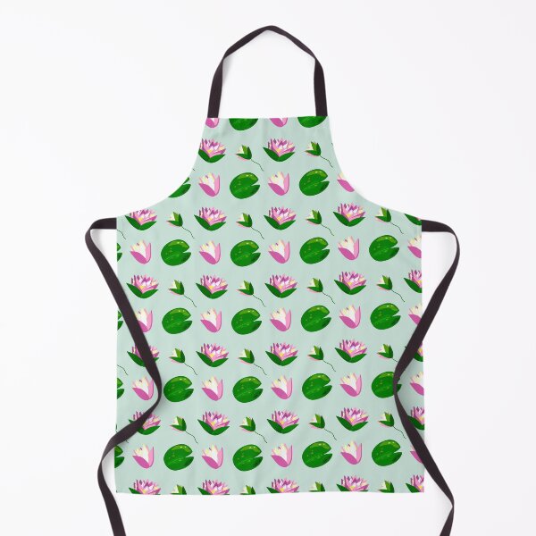 Item preview, Seamless pattern with lotus flowers, water lilies on a mint background designed and sold by OlhaBondarenko.