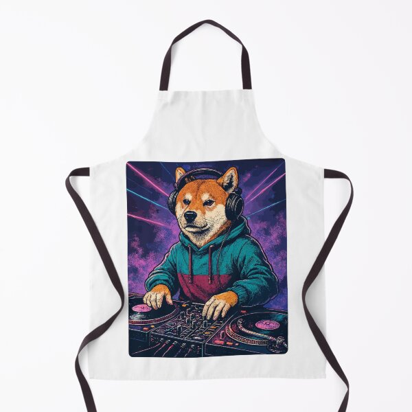 Item preview, Shiba Inu DJ at Neon Club with turntables designed and sold by Pineapple-Tree.