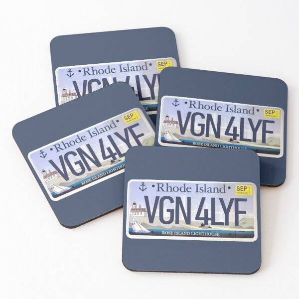 Item preview, Vegan For Life Rhode Island License Plate designed and sold by coodoosandco.