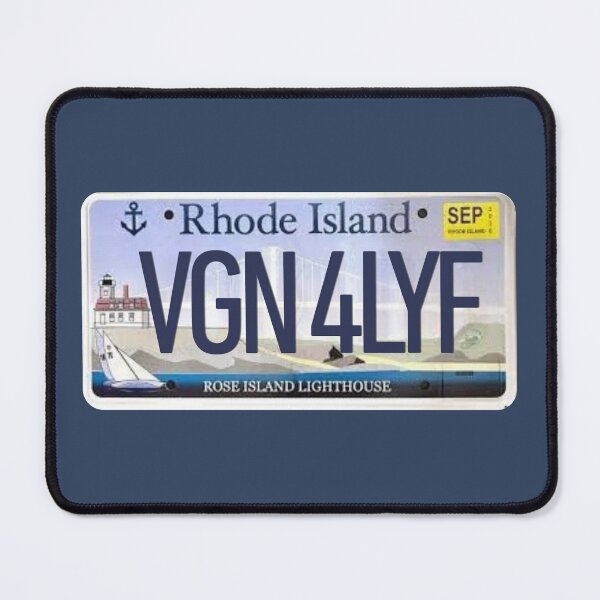 Item preview, Vegan For Life Rhode Island License Plate designed and sold by coodoosandco.