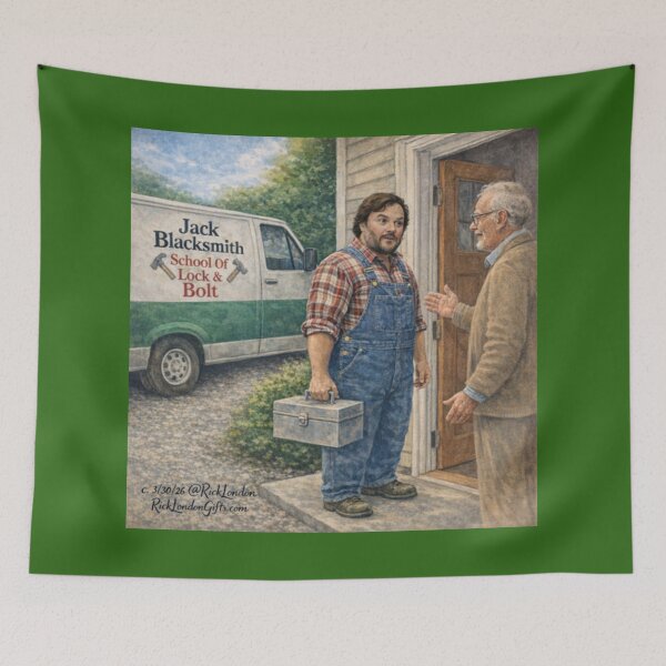 Item preview, Jack Blacksmith – School of Lock & Bolt Cartoon designed and sold by Rick London Gifts.