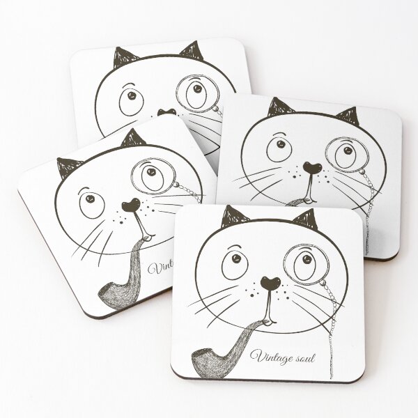 Item preview, Vintage Soul Cat with Pipe – Retro Aesthetic Funny Cat Design designed and sold by VanillaVicArt.