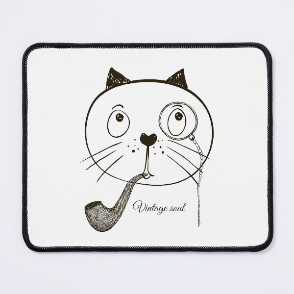 Item preview, Vintage Soul Cat with Pipe – Retro Aesthetic Funny Cat Design designed and sold by VanillaVicArt.