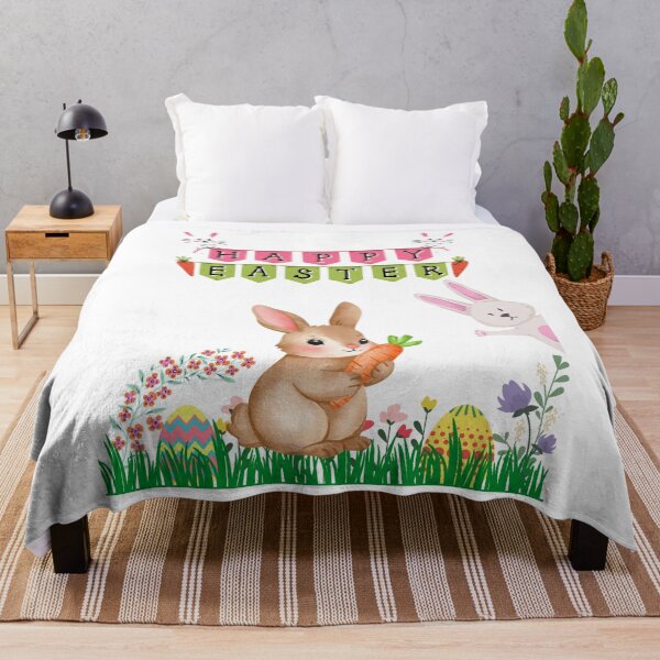 Item preview, ?Cute Easter Bunny With Carrot and Banner designed and sold by FunSticky14.