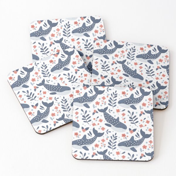 Item preview, Scandinavian Folk Art, Floral Whales Pattern designed and sold by xiao xuans.
