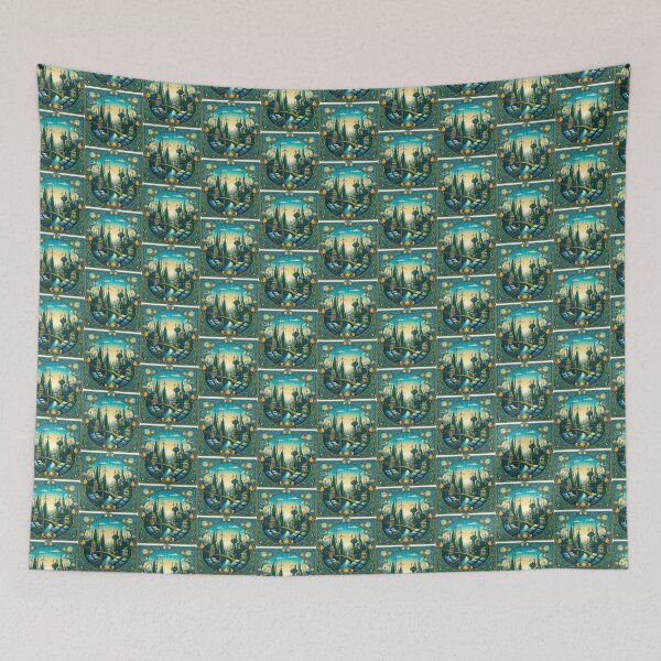 Item preview, Solarpunk Cityscape Art Nouveau Green Future designed and sold by SholoStudio.