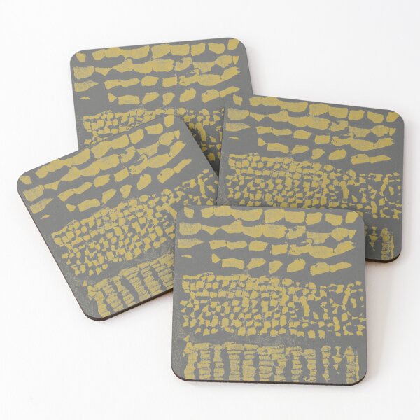 Item preview, Three Grains Textured Monoprint - Slate + Saffron designed and sold by Irene Estelle.