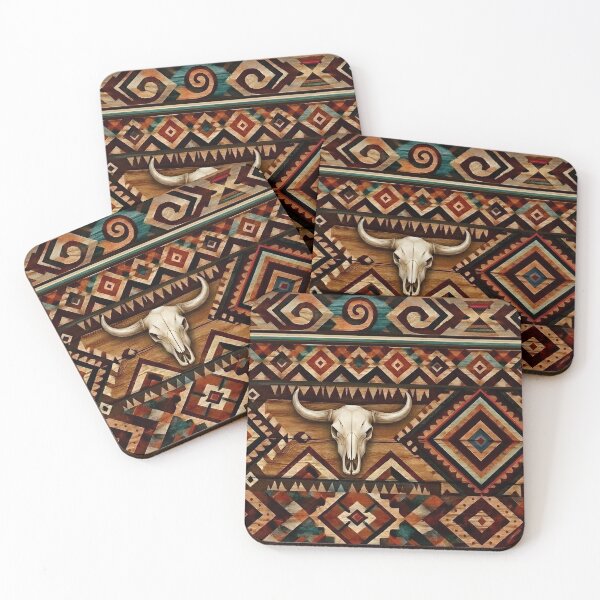 Item preview, Southwest Tribal Pattern with Skulls designed and sold by Eclectic Monkey.