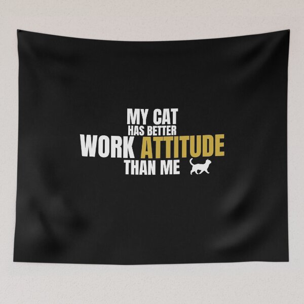 Item preview, Mind Signals Cat Design – My Cat Has Better Work Attitude Than Me Funny Relatable Quote designed and sold by ArtivaNest.