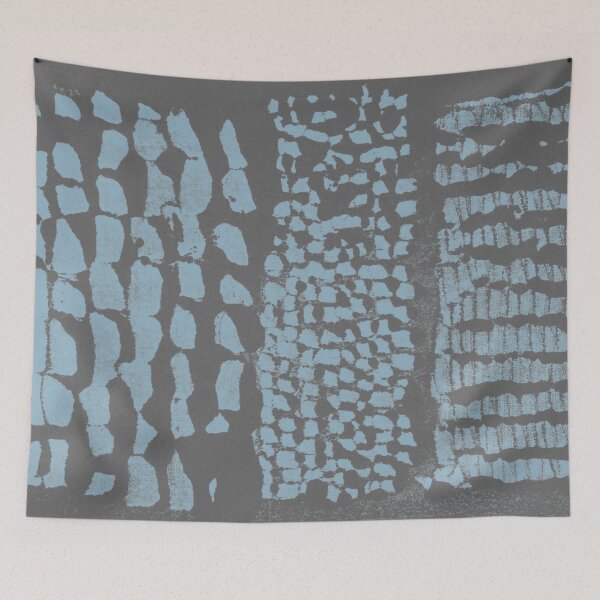 Item preview, Three Grains Textured Monoprint - Slate + Sky designed and sold by Irene Estelle.