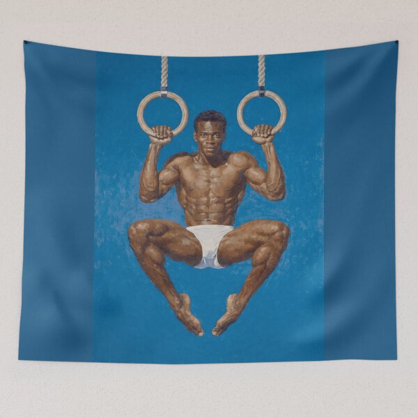 Item preview, Male Athlete on Gymnastic Rings designed and sold by gayishdesign.