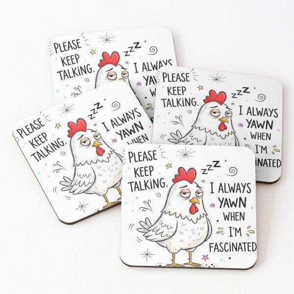 Item preview, Always Yawning Funny Chicken Cartoon Tee designed and sold by CoolTShirtDesign.
