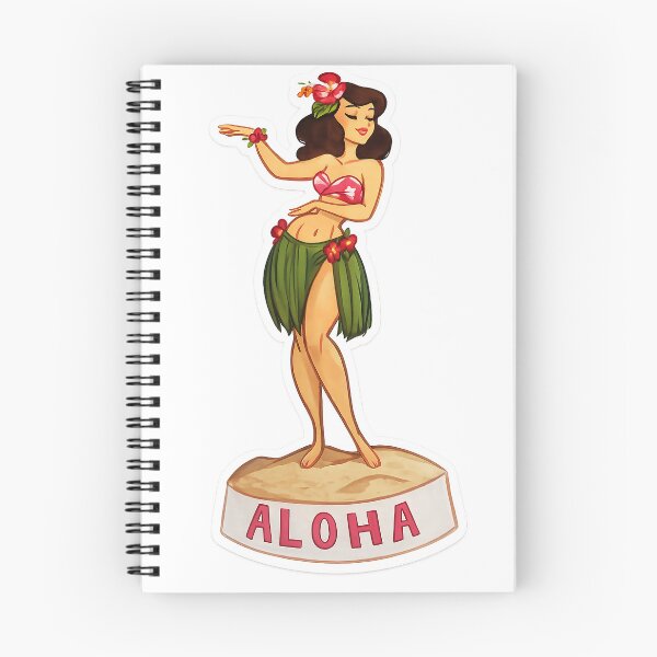 Item preview, Vintage Aloha Hula Girl Sticker – Retro Hawaiian Pin-Up Style designed and sold by PIXEL POP DESIGNS - Beyond the Norm!.