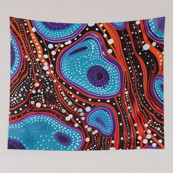 Item preview, Aboriginal Inspired Dot Art - Water Hubs and Lava Streams designed and sold by GrinGalore.