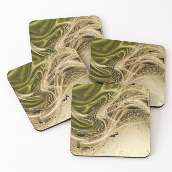 Item preview, Velvet Moss & Golden Tendrils Abstract designed and sold by Kate1art.